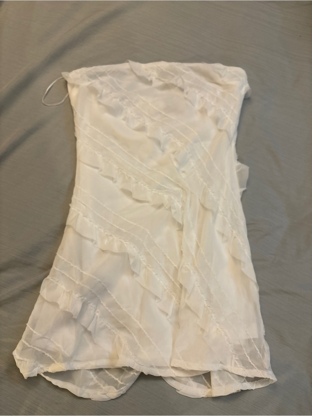 Princess Polly White Strapless Ruffle Mini Dress